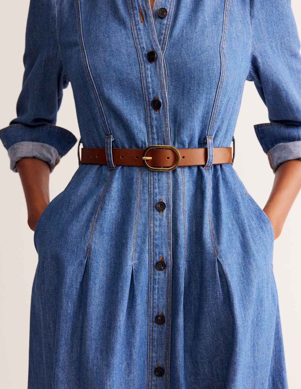 Boden Classic Leather Belt - Tan