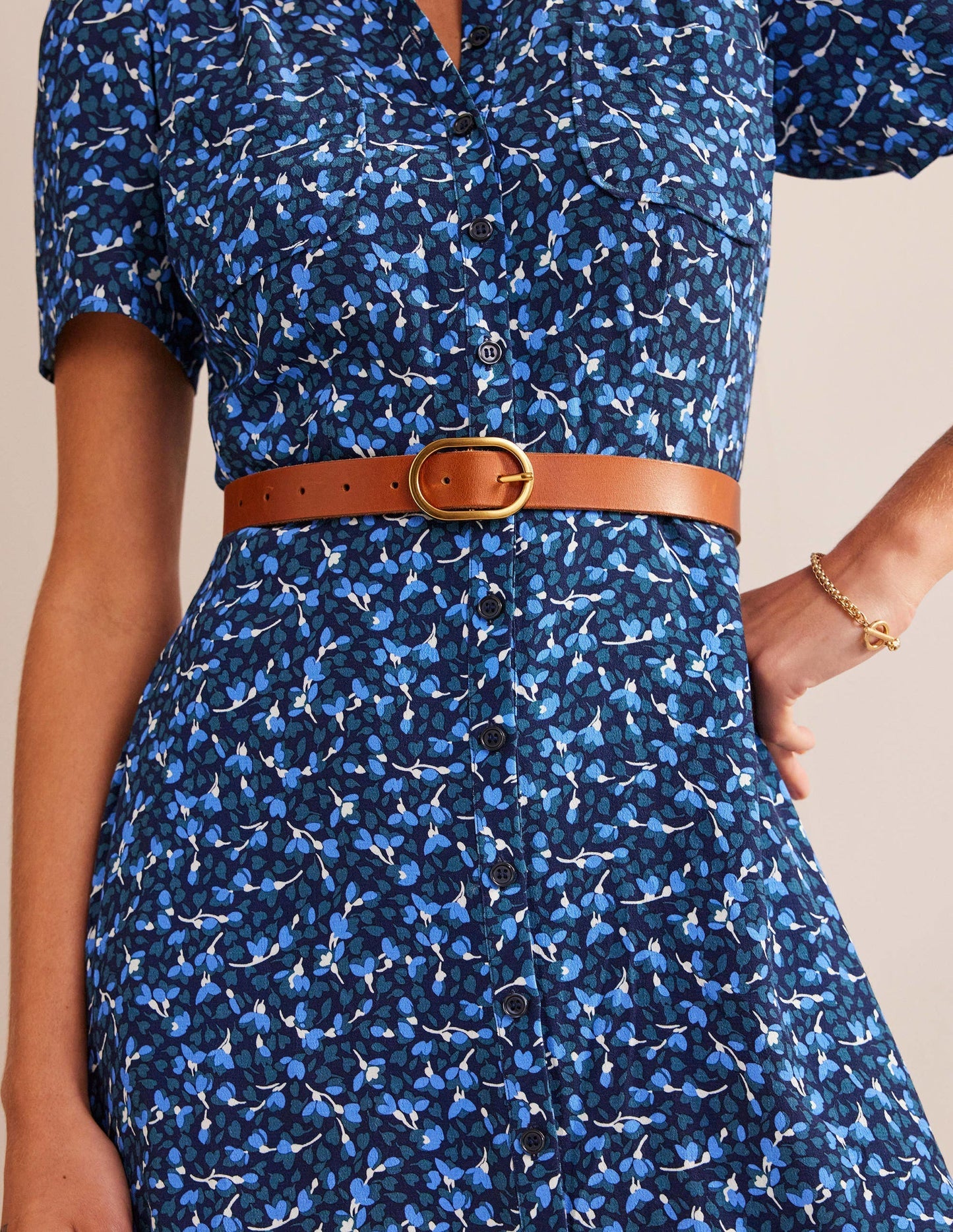 Boden Classic Leather Belt - Tan