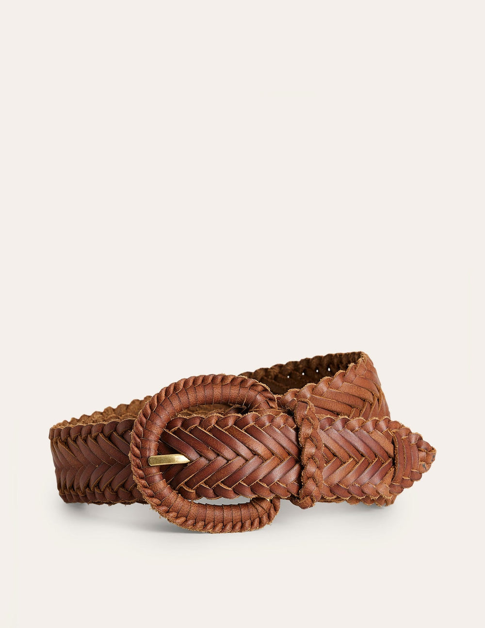 Boden Woven Leather Belt - Tan