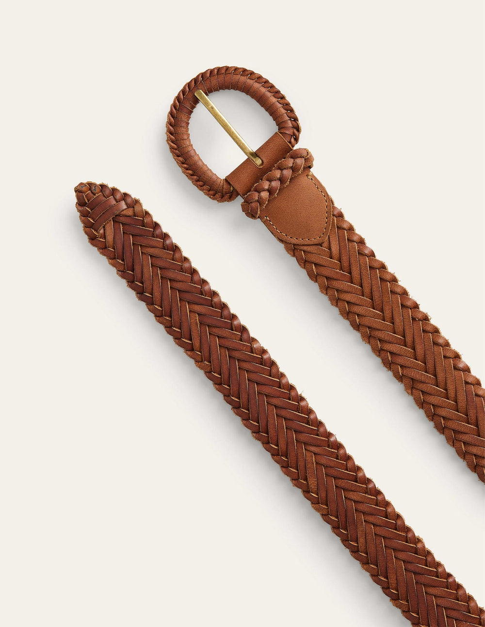 Boden Woven Leather Belt - Tan