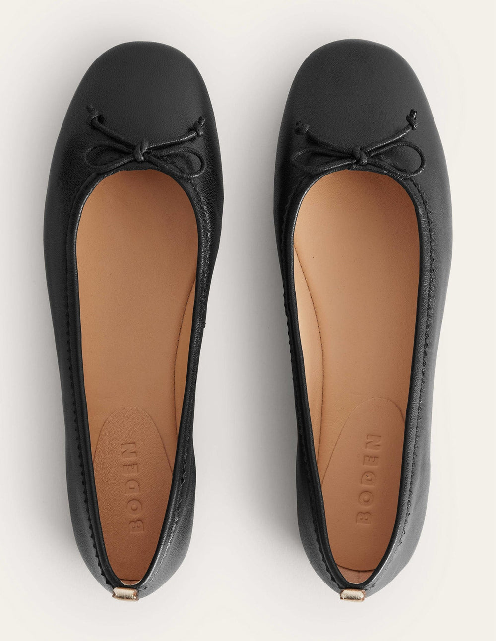 Boden Kitty Flexi Sole Ballet Flats - Black Leather