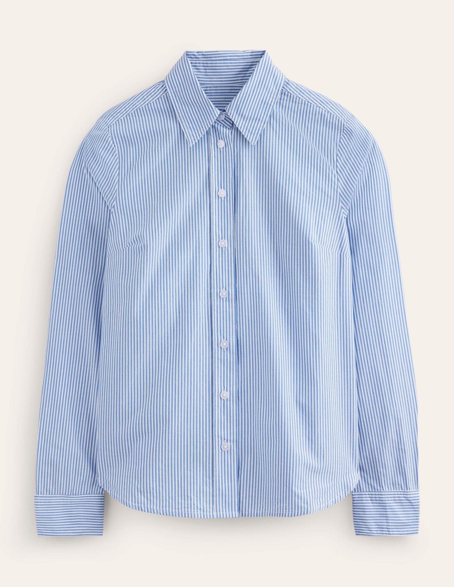 Boden Sienna Cotton Shirt - Fine Blue Stripe