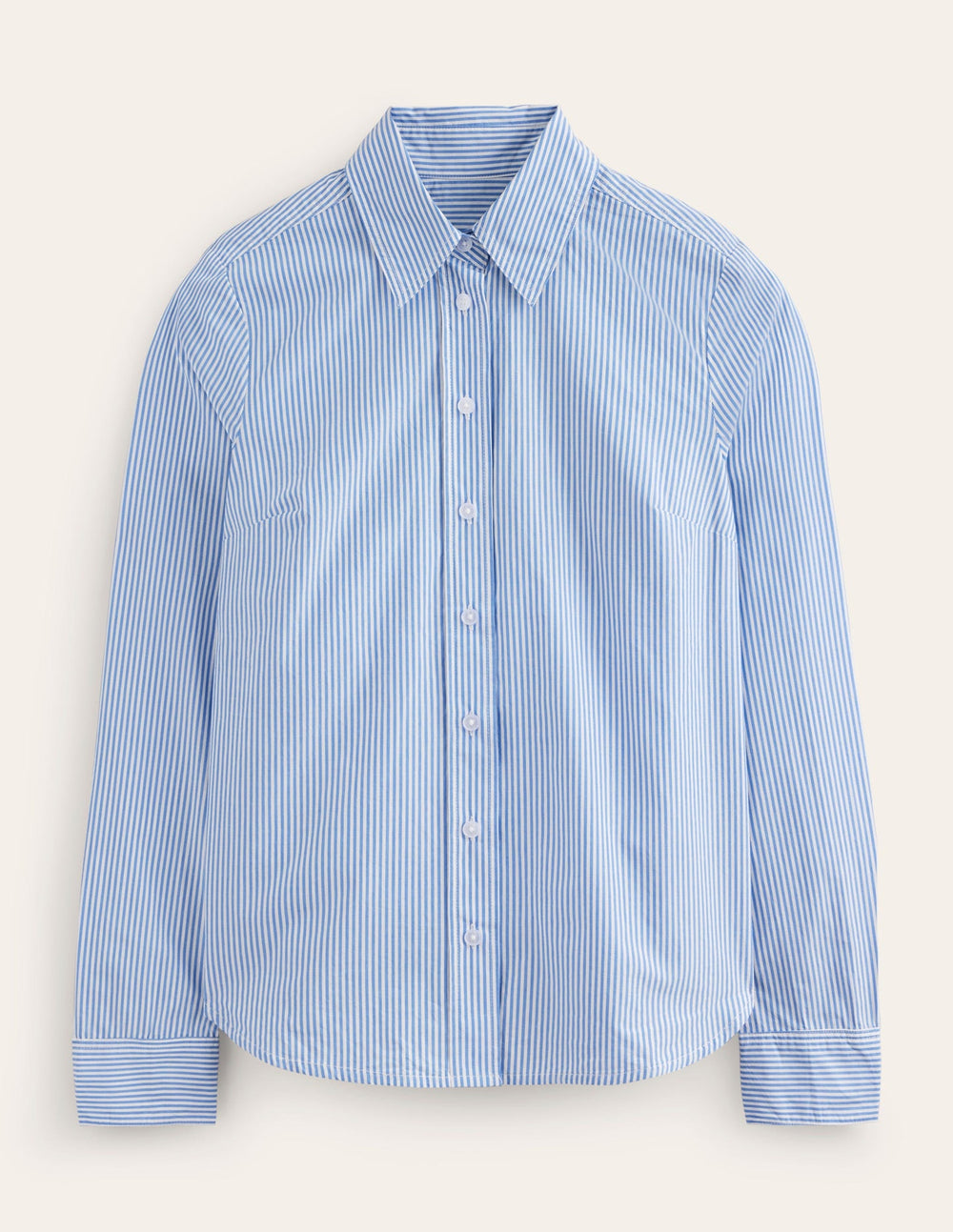 Boden Sienna Cotton Shirt - Fine Blue Stripe