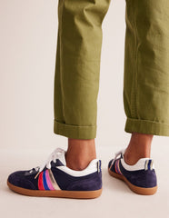 Boden Erin Retro Tennis Trainers - Navy/Rainbow