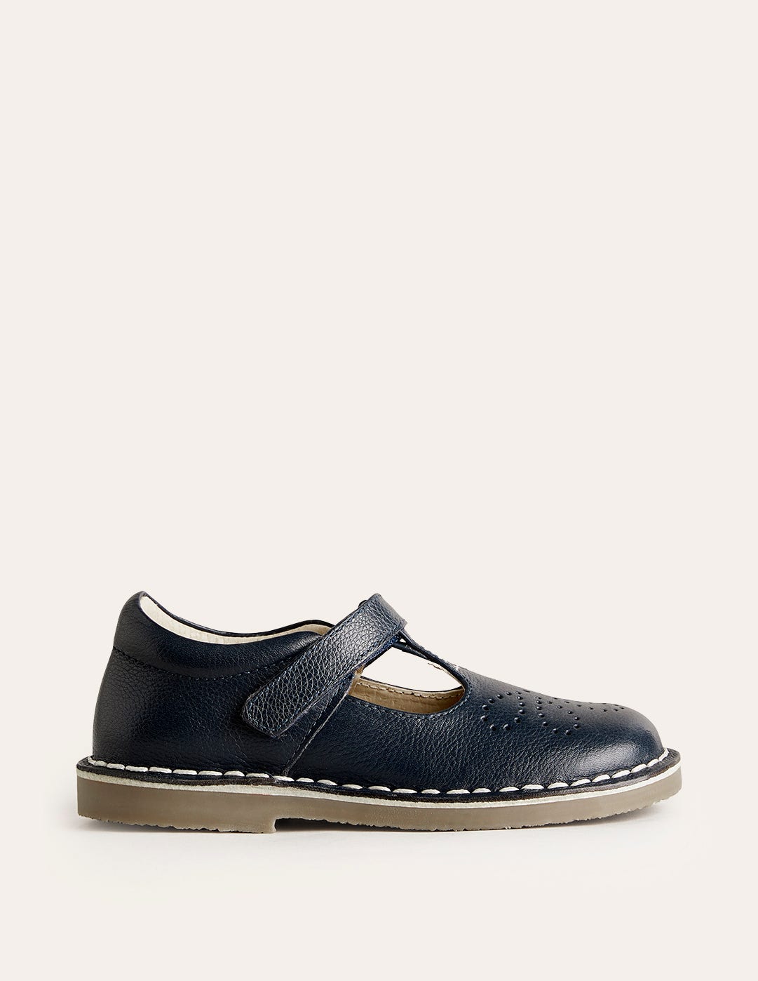 Boden Leather T - bar Flats - Navy