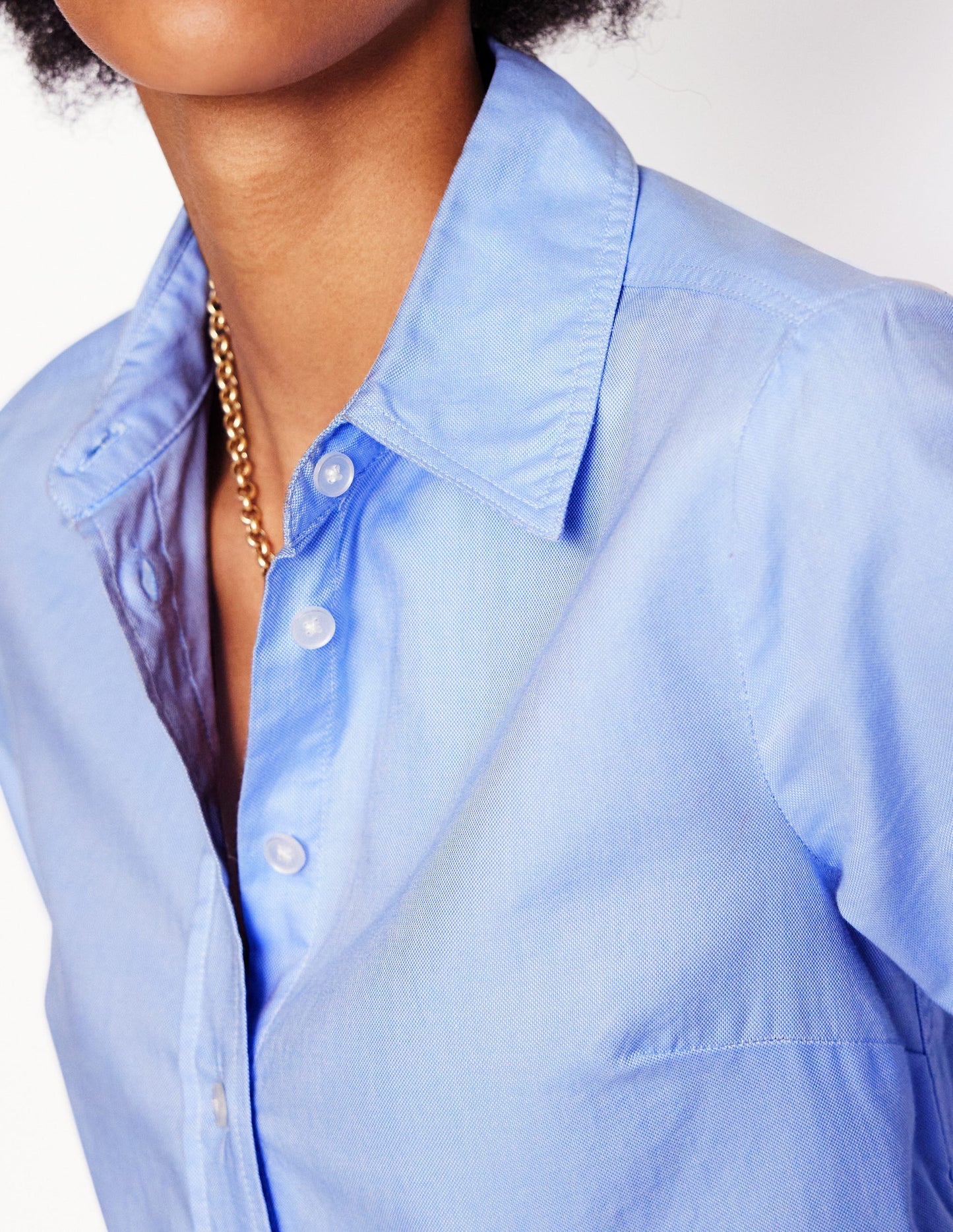 Boden Sienna Cotton Shirt - Blue Oxford