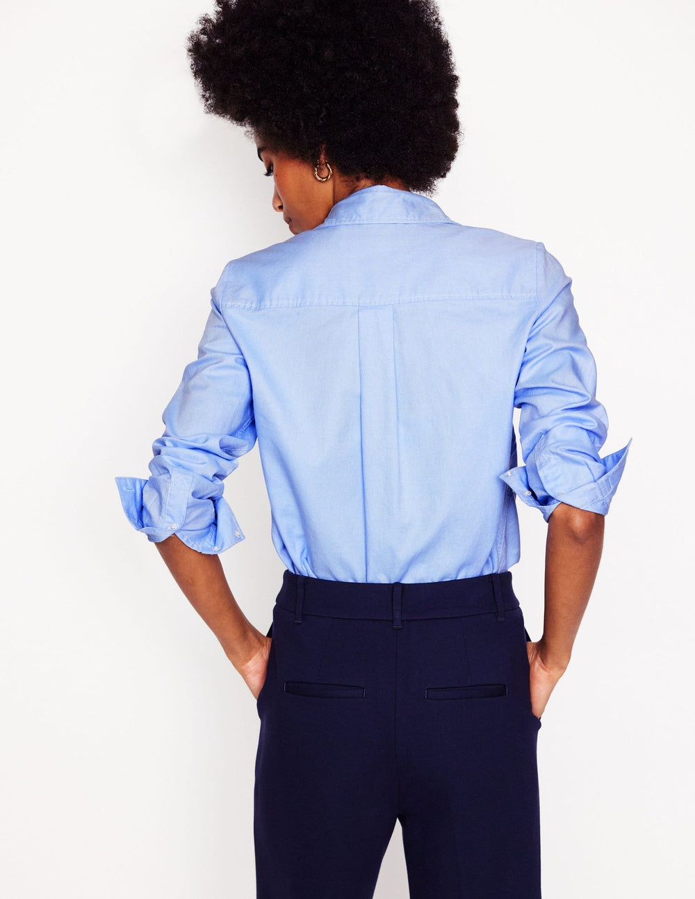Boden Sienna Cotton Shirt - Blue Oxford