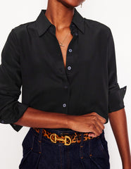 Boden Sienna Silk Shirt - Black