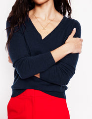 Boden Eva Cashmere V - Neck Sweater - Navy