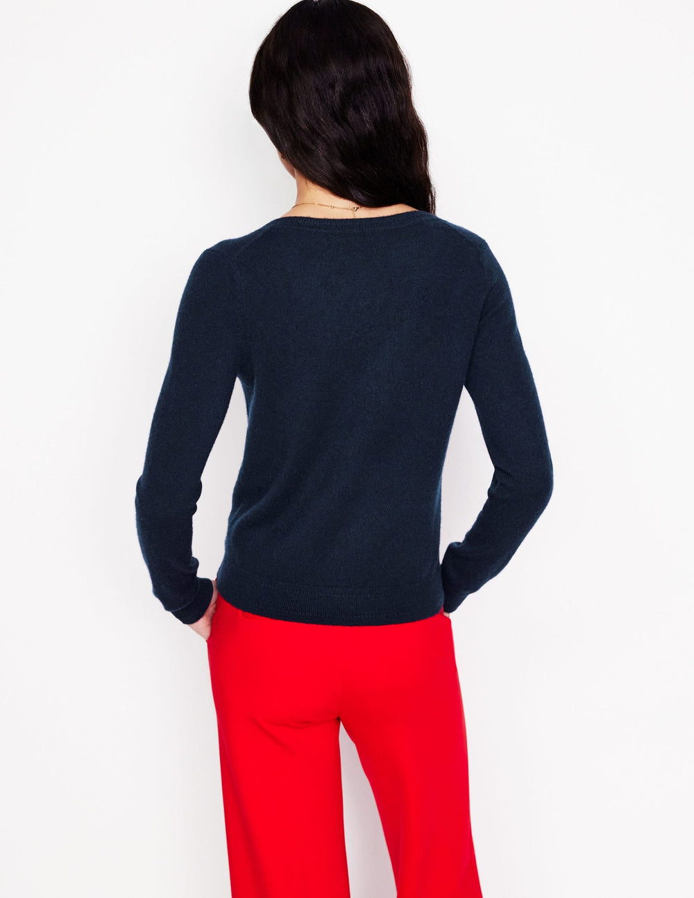 Boden Eva Cashmere V - Neck Sweater - Navy