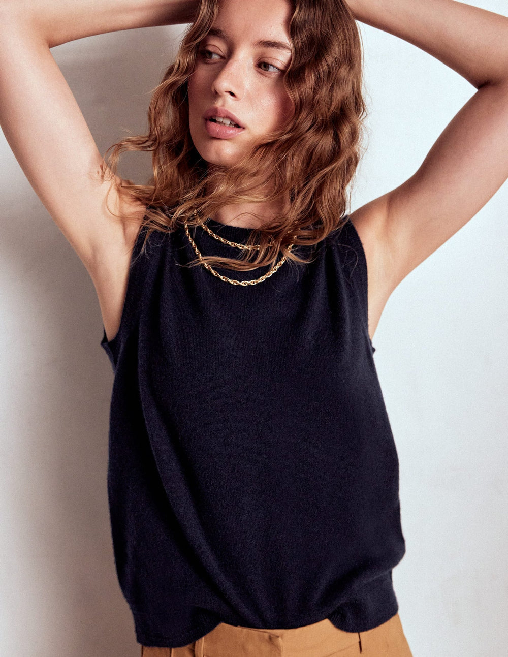 Boden Eva Cashmere Vest - Navy