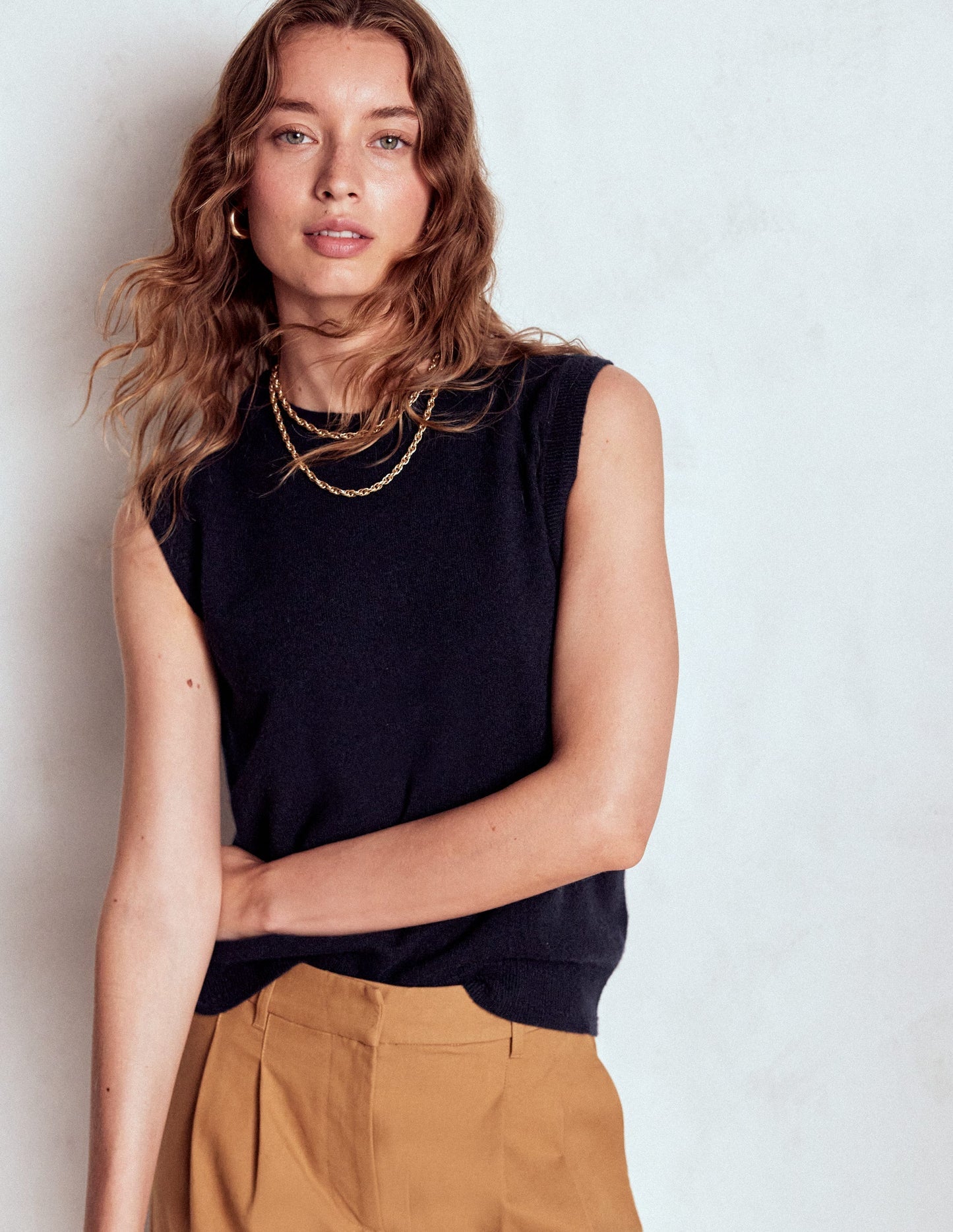Boden Eva Cashmere Vest - Navy
