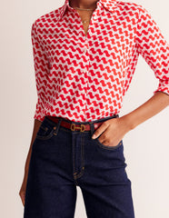 Boden Iris Skinny Snaffle Trim Belt - Red