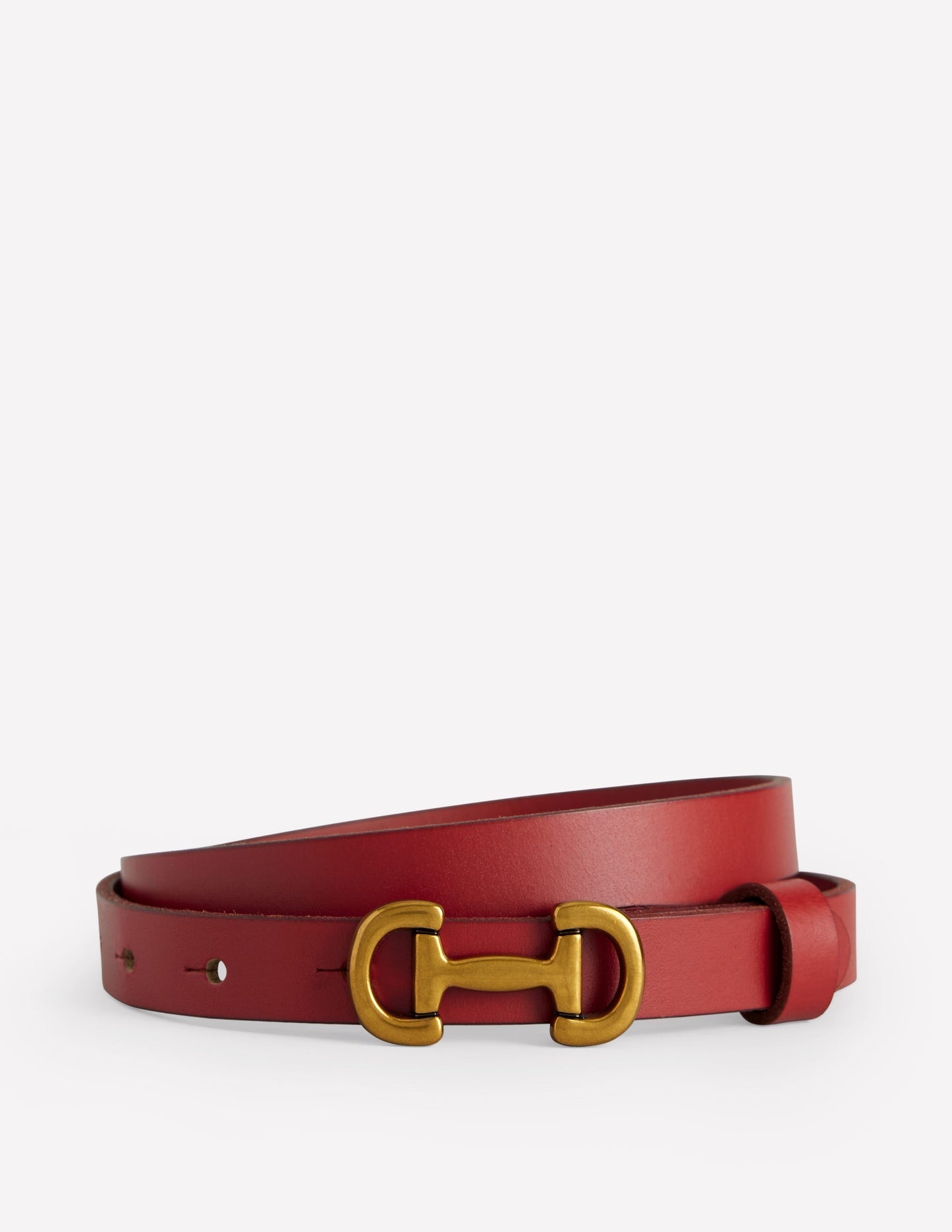 Boden Iris Skinny Snaffle Trim Belt - Red