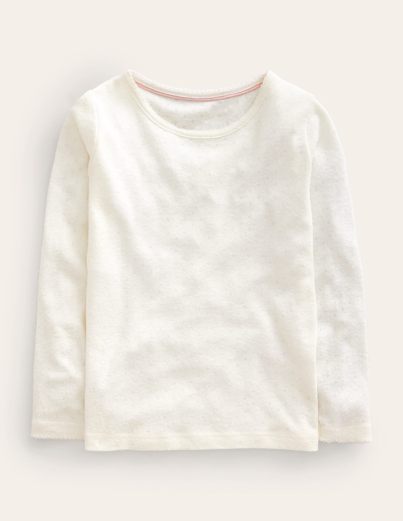 Boden Long Sleeve Pointelle Top - Soft Ivory