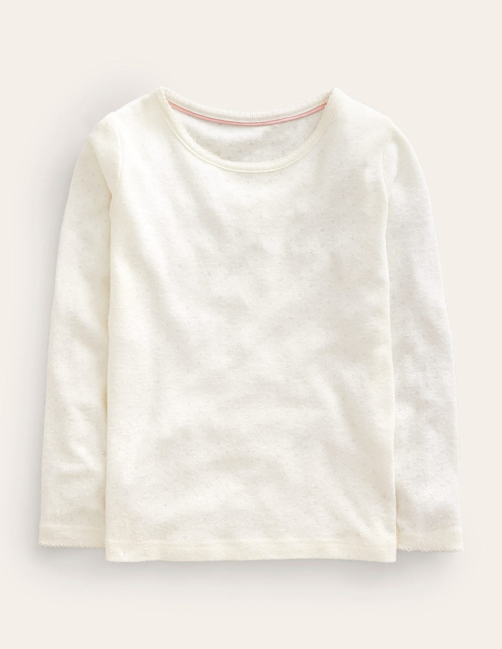 Boden Long Sleeve Pointelle Top - Soft Ivory