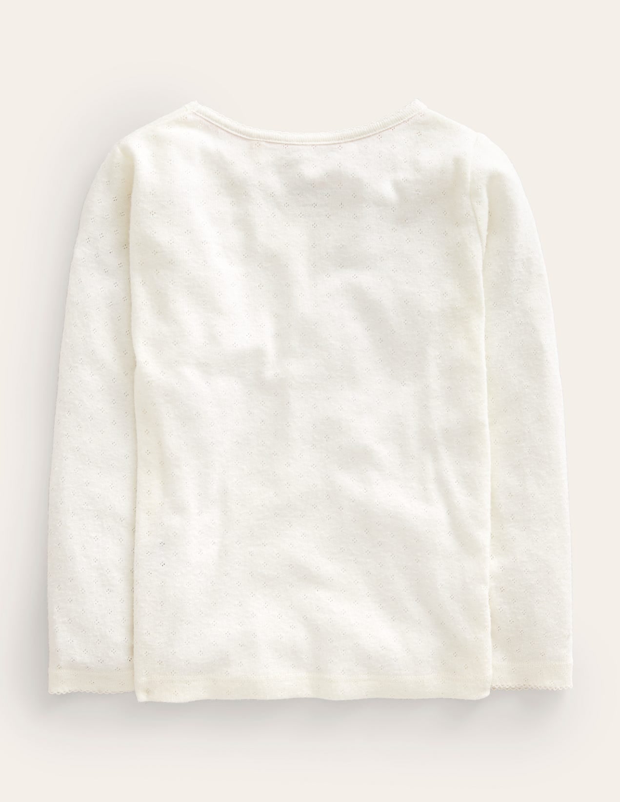 Boden Long Sleeve Pointelle Top - Soft Ivory