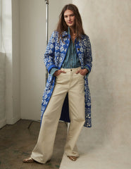 Boden High Rise Wide Leg Jeans - Ecru