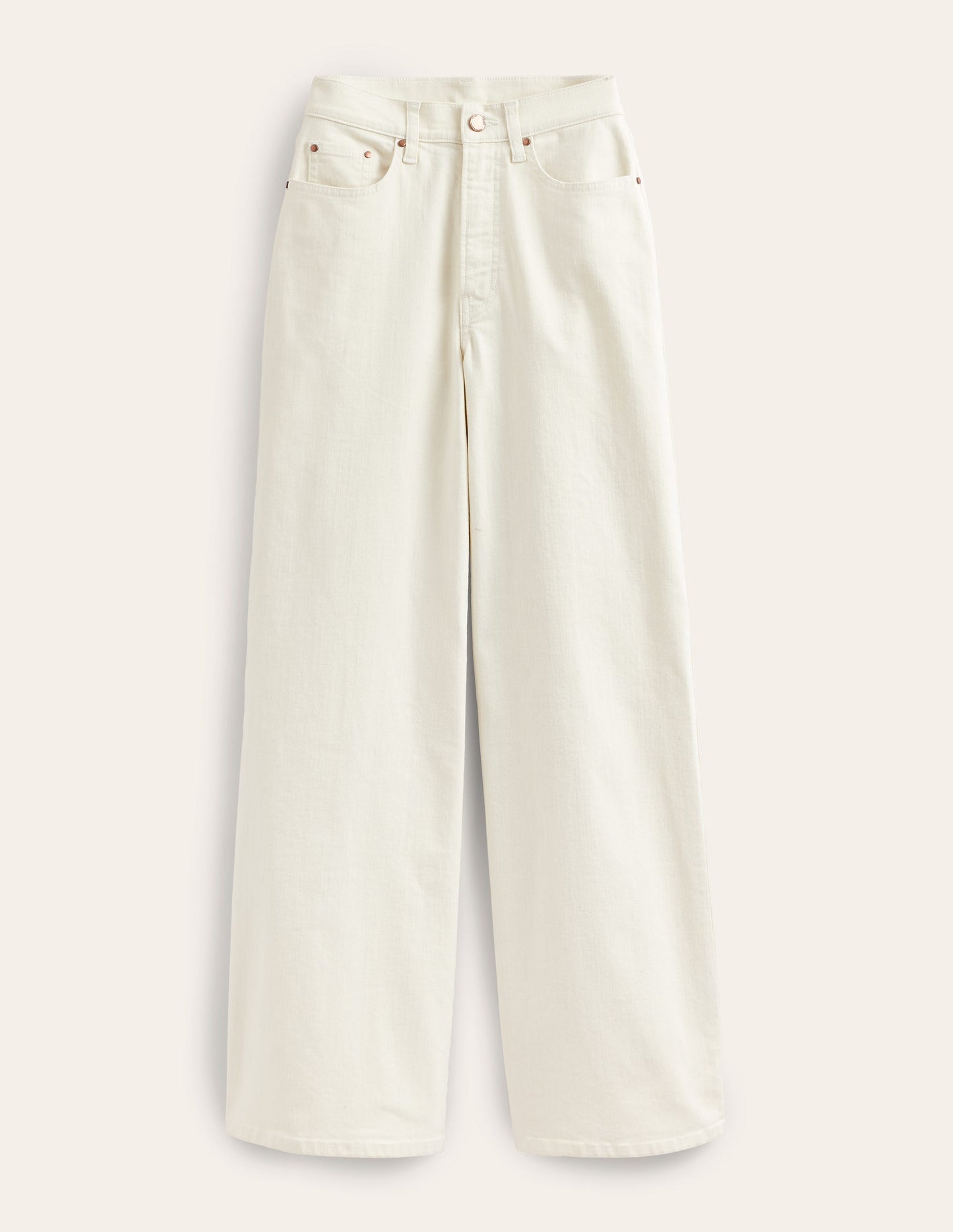 Boden High Rise Wide Leg Jeans - Ecru