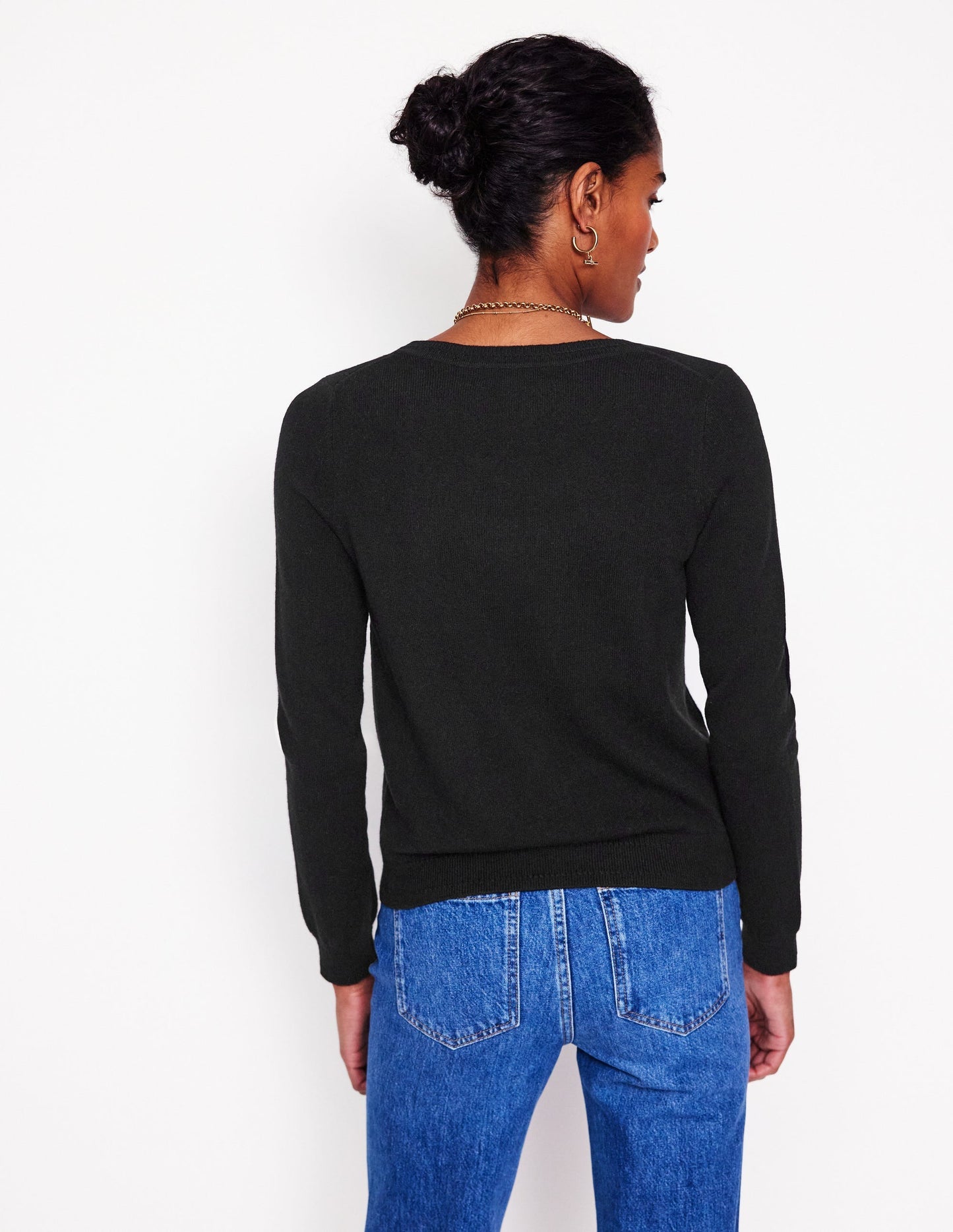 Boden Eva Cashmere V - Neck Sweater - Black