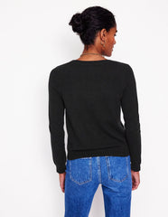 Boden Eva Cashmere V - Neck Sweater - Black