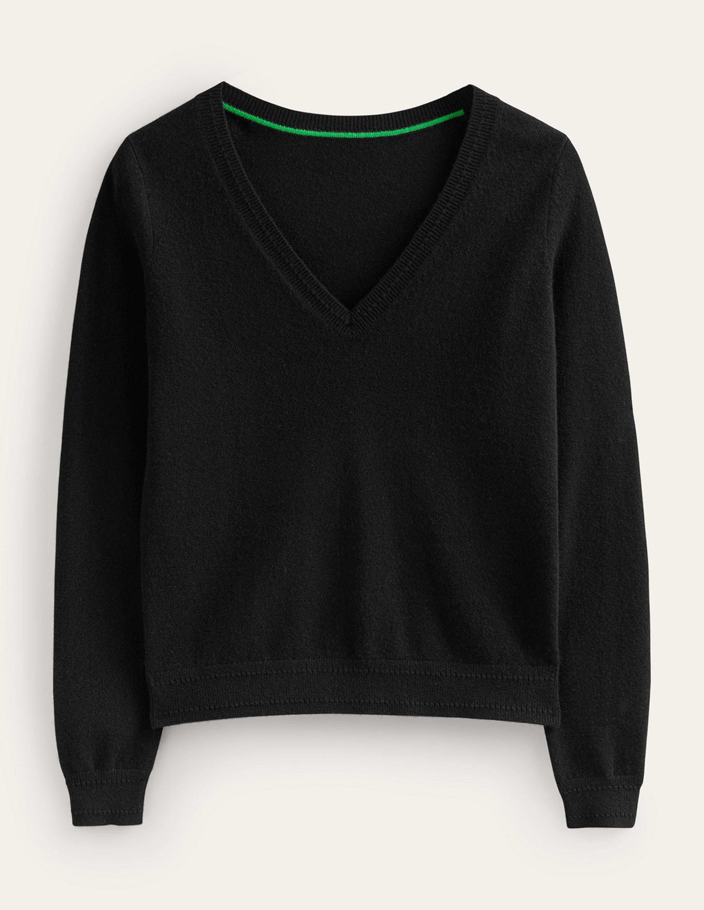 Boden Eva Cashmere V - Neck Sweater - Black