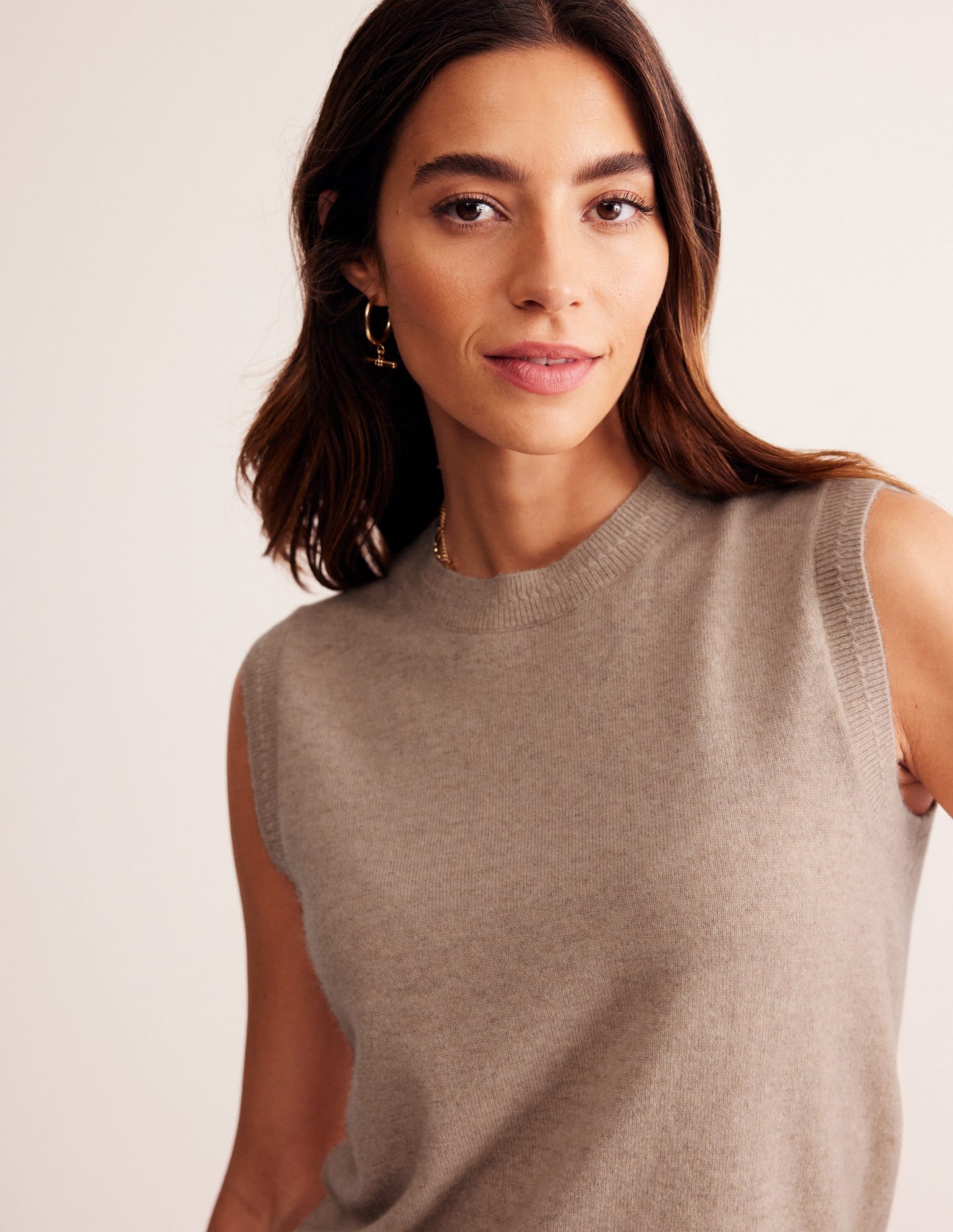 Boden Eva Cashmere Vest - Chinchilla Melange