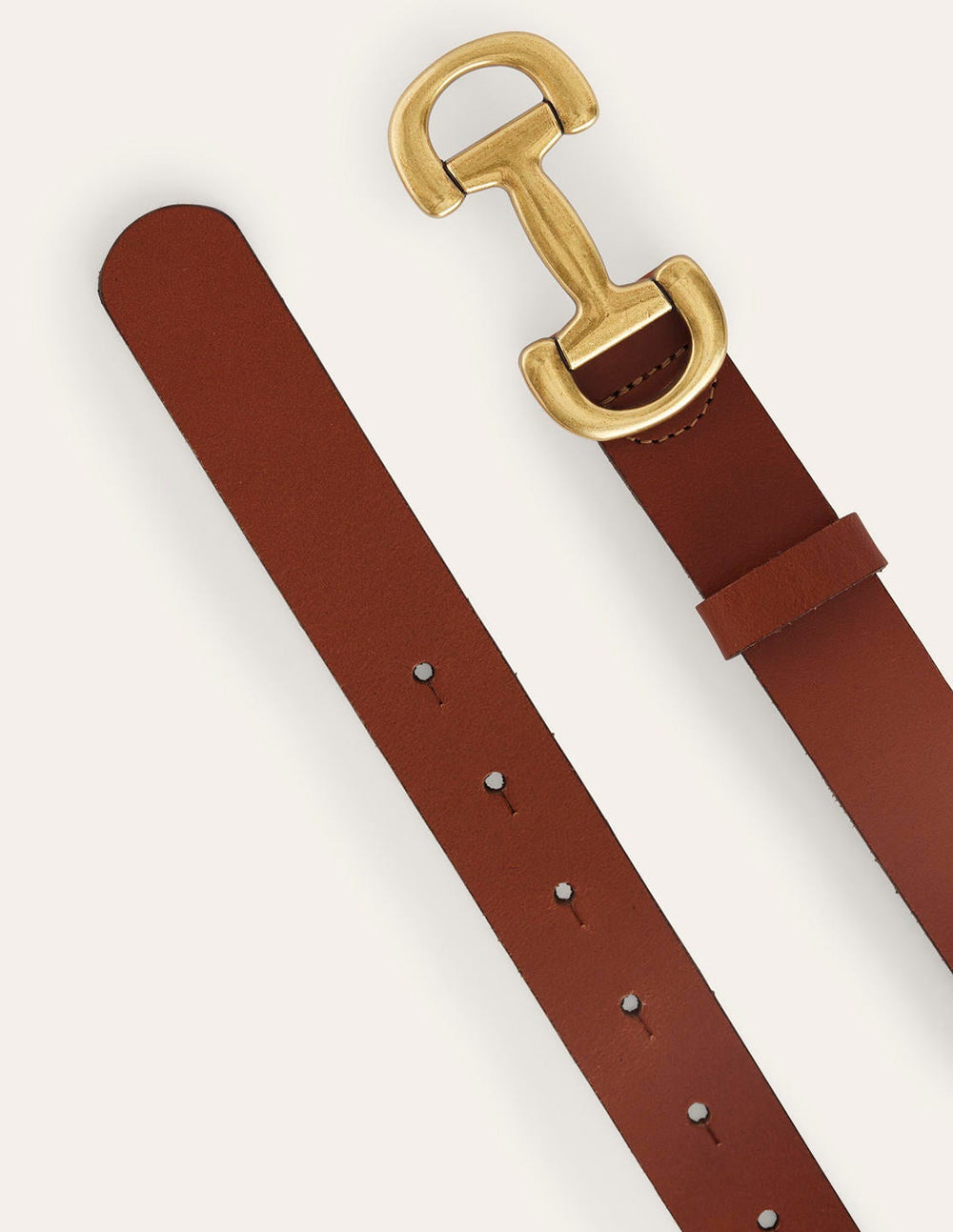 Boden Iris Snaffle - Trim Leather Belt - Tan