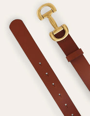 Boden Iris Snaffle - Trim Leather Belt - Tan