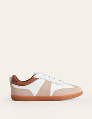 Boden Erin Retro Tennis Trainers - White Mix