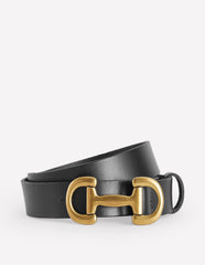 Boden Iris Snaffle - Trim Leather Belt - Black