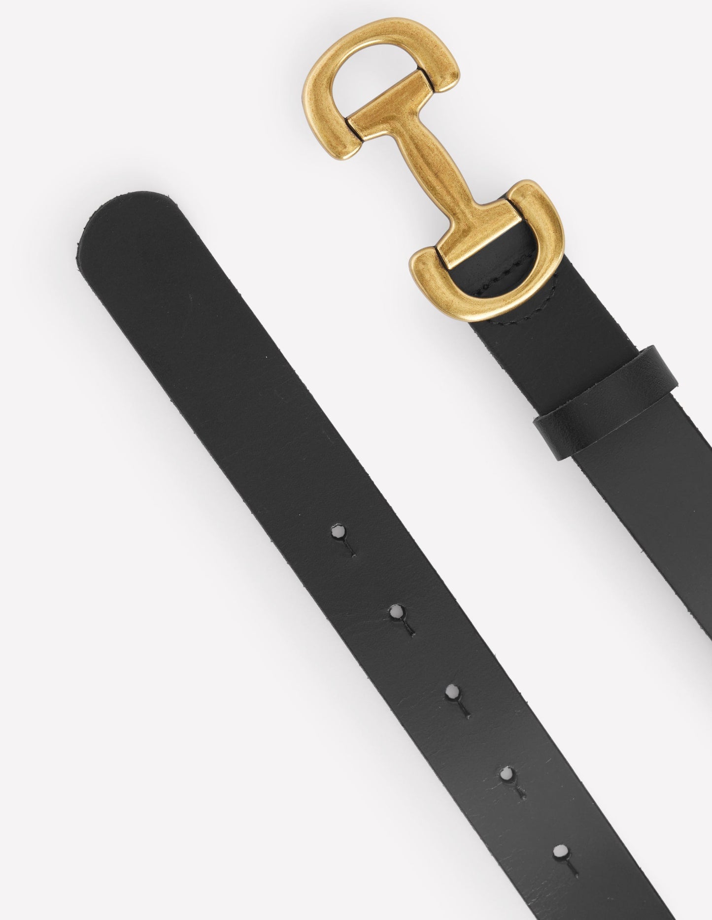 Boden Iris Snaffle - Trim Leather Belt - Black