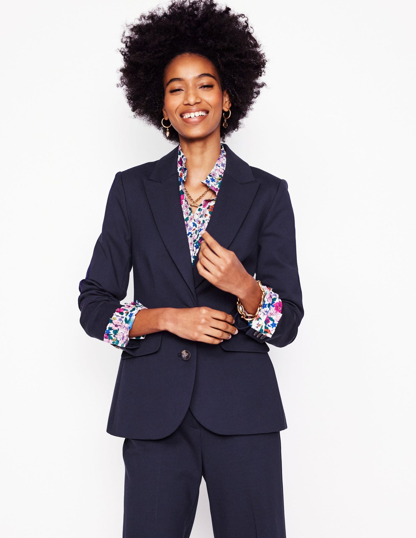 Boden Marylebone Ponte Blazer - Navy