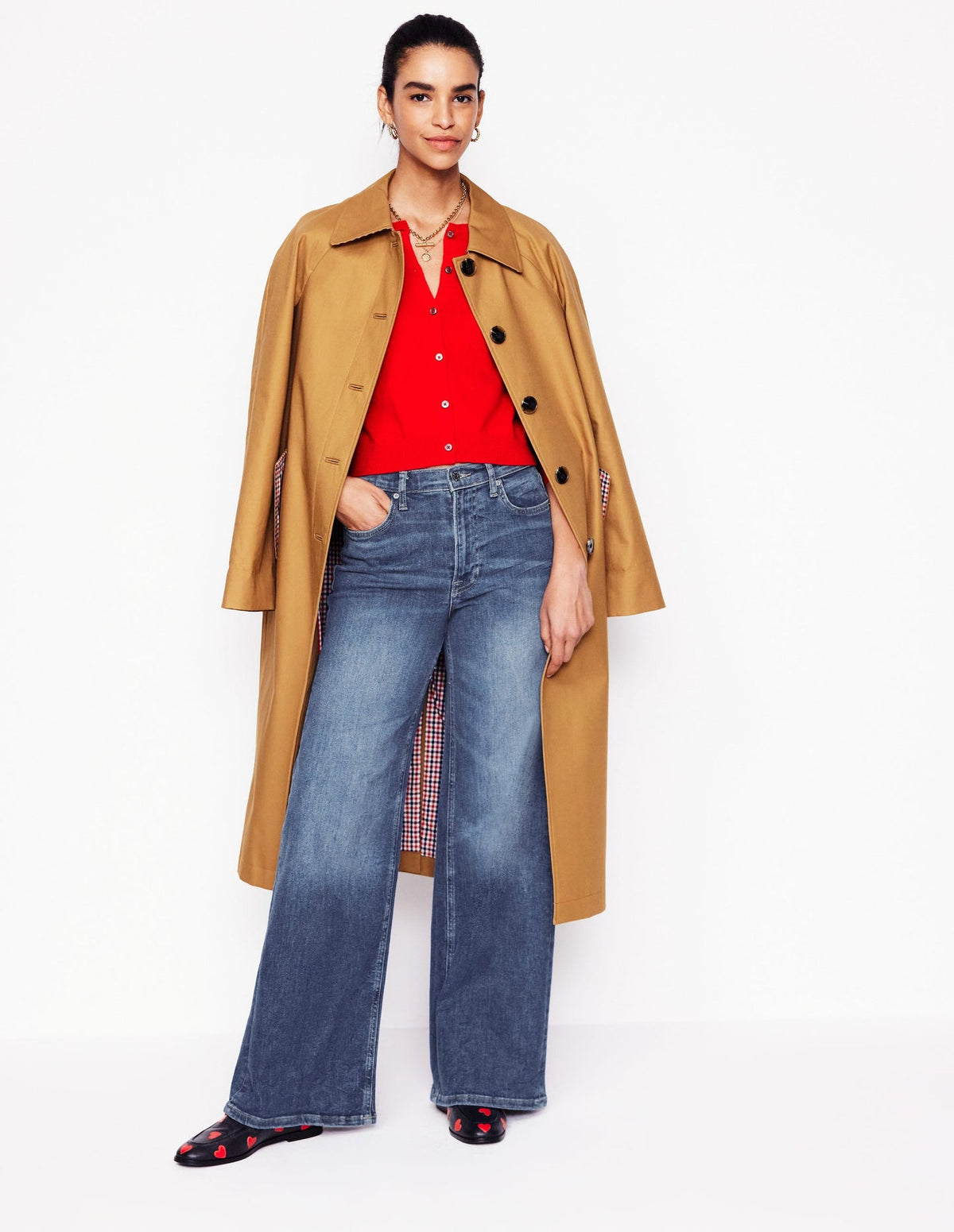 Boden High Rise Wide Leg Jeans - Mid Vintage