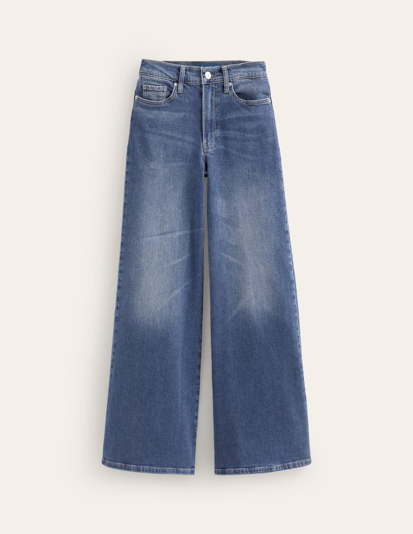 Boden High Rise Wide Leg Jeans - Mid Vintage