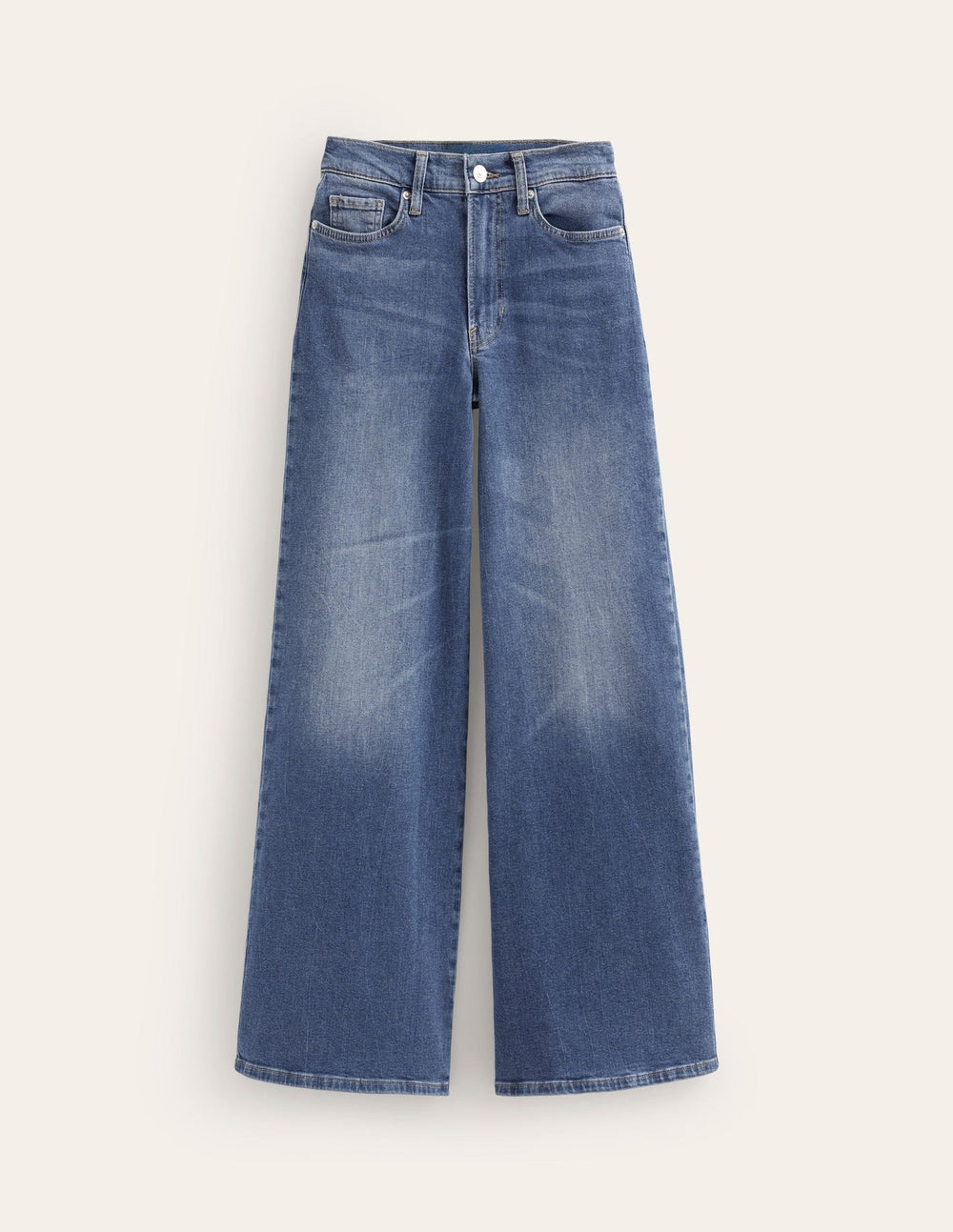 Boden High Rise Wide Leg Jeans - Mid Vintage