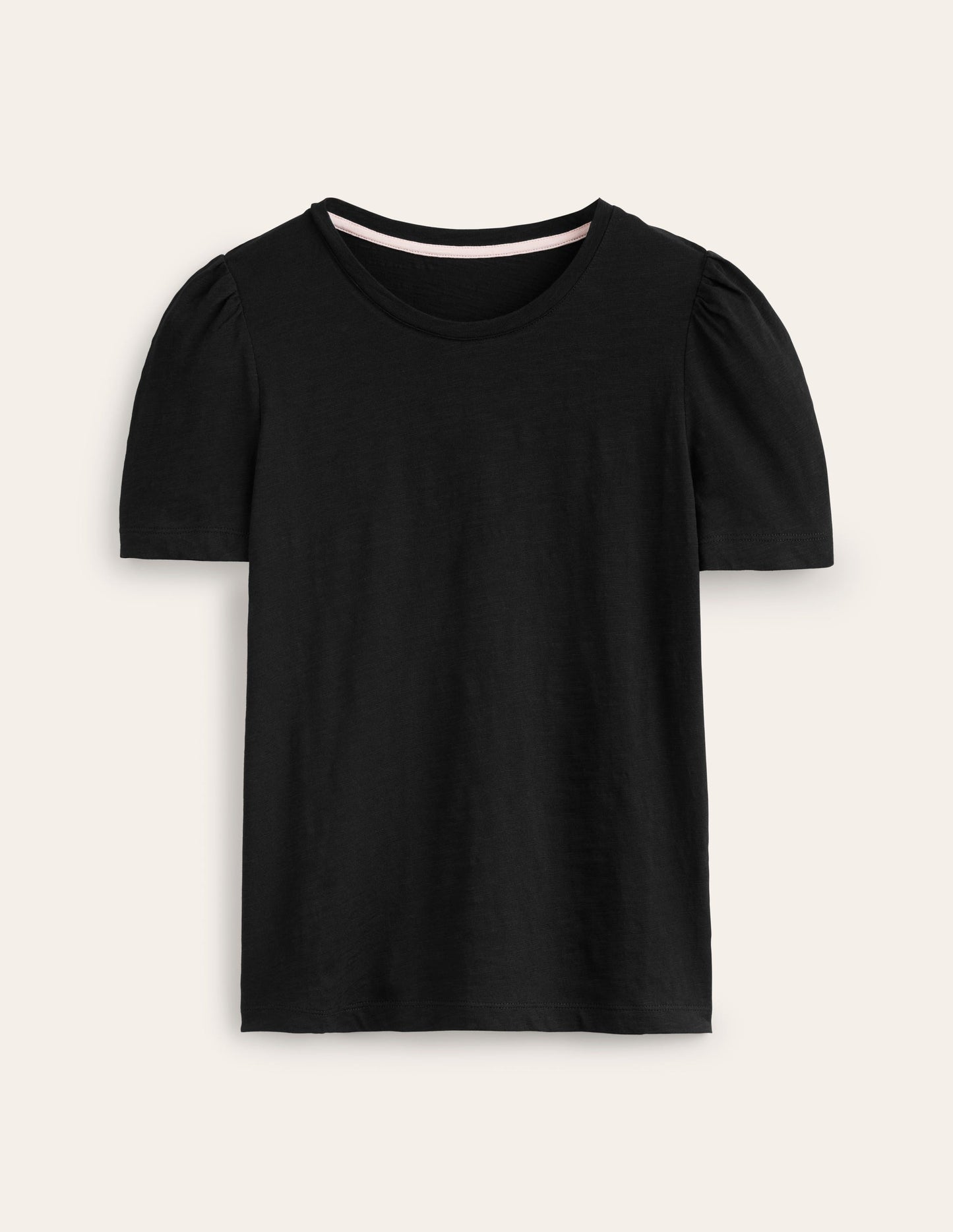 Boden Cotton Puff Sleeve T-shirt - Black