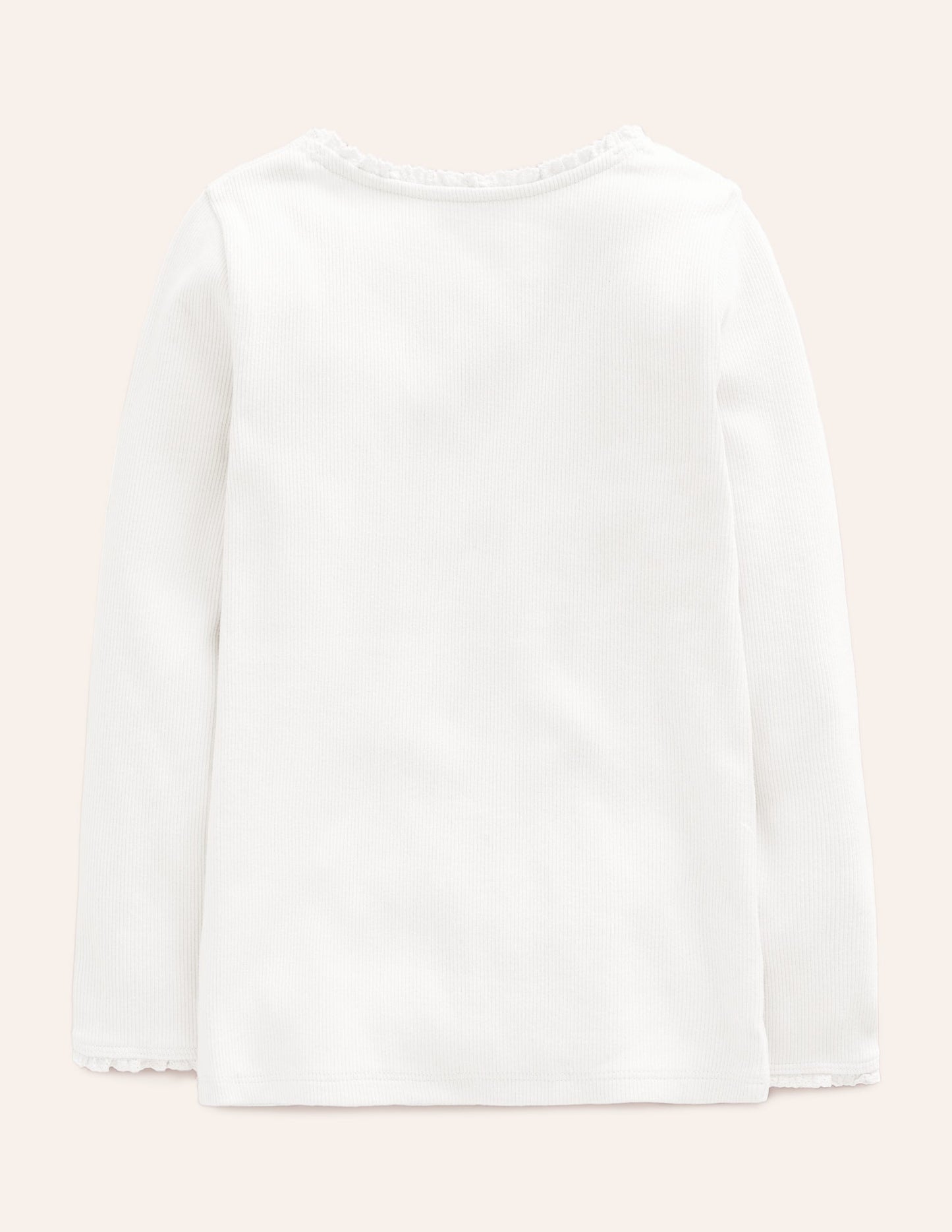 Boden Ribbed Long Sleeve T-shirt - White