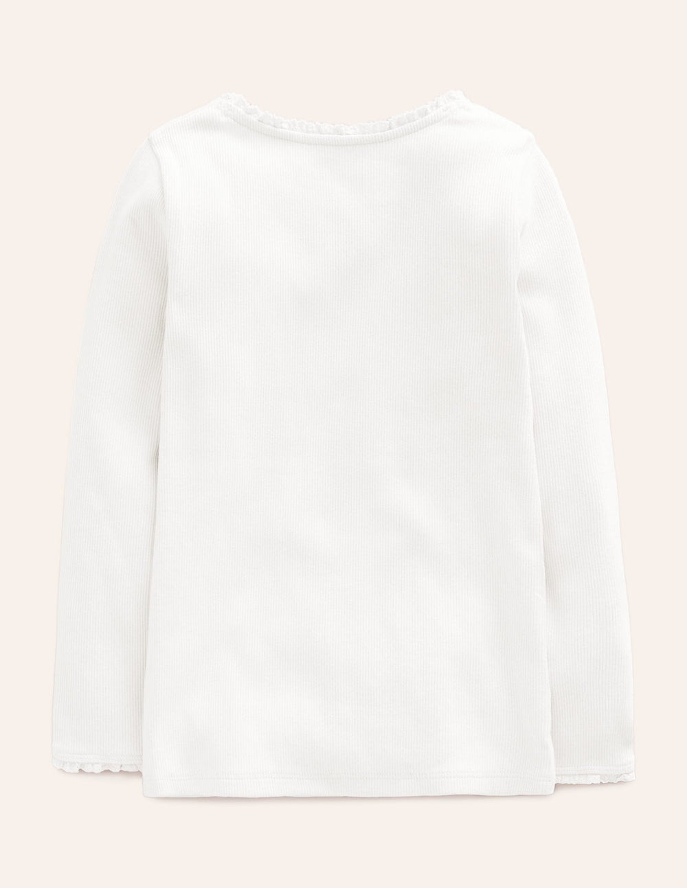 Boden Ribbed Long Sleeve T-shirt - White