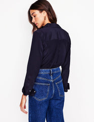 Boden Sienna Silk Shirt - Navy