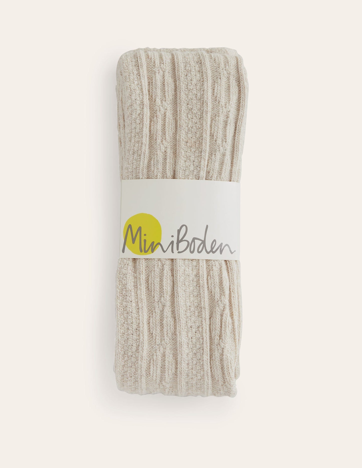 Boden Cable Footless Tights - Oatmeal Marl