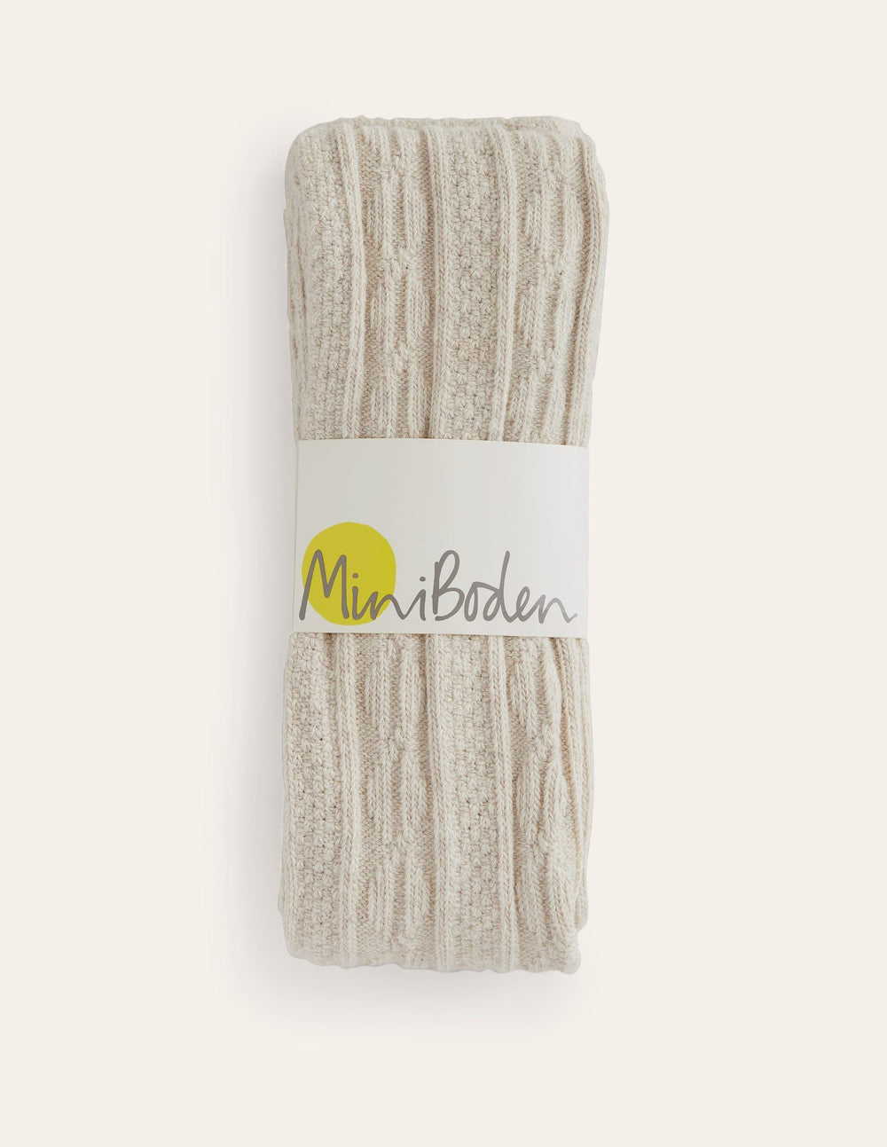 Boden Cable Footless Tights - Oatmeal Marl