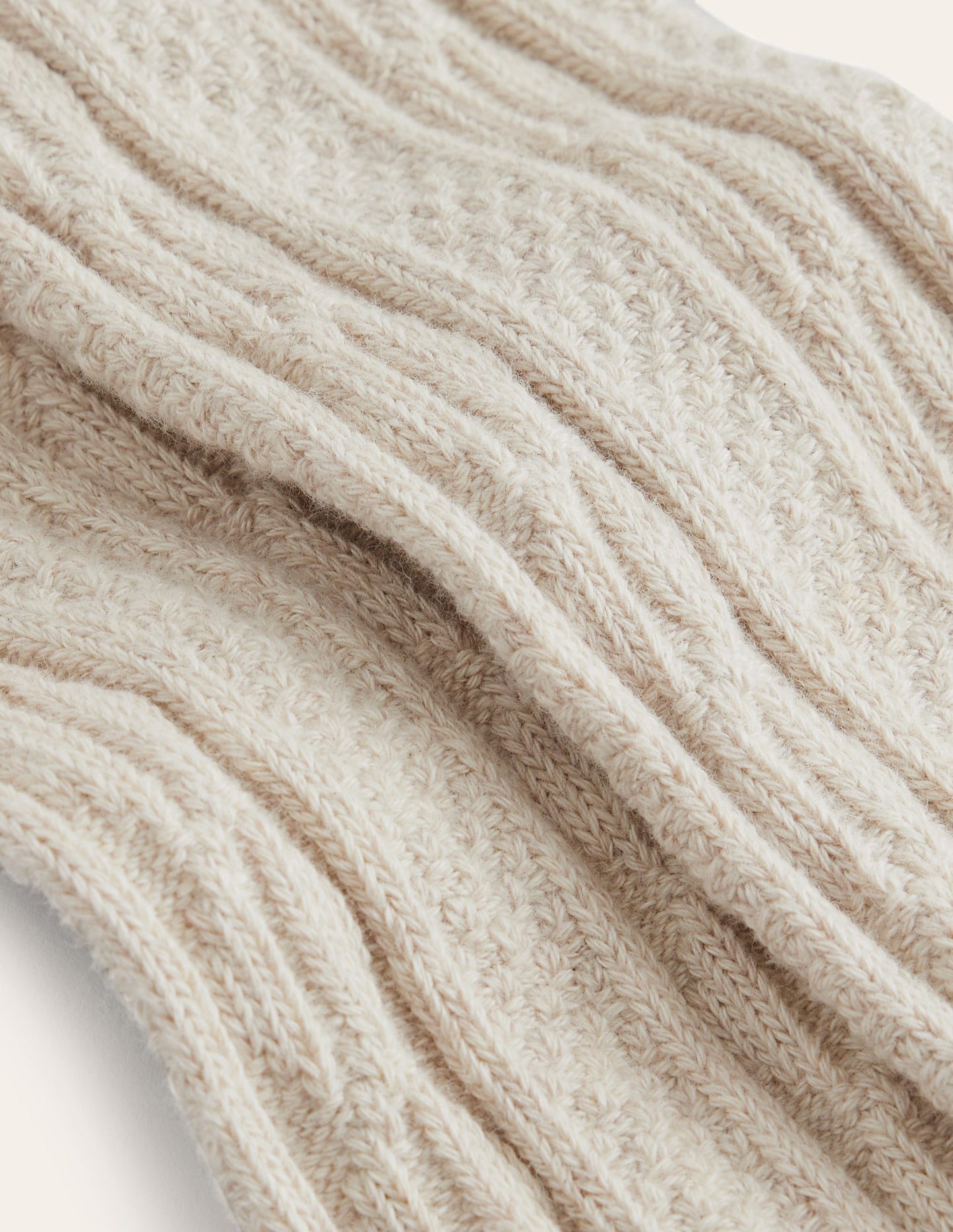 Boden Cable Footless Tights - Oatmeal Marl