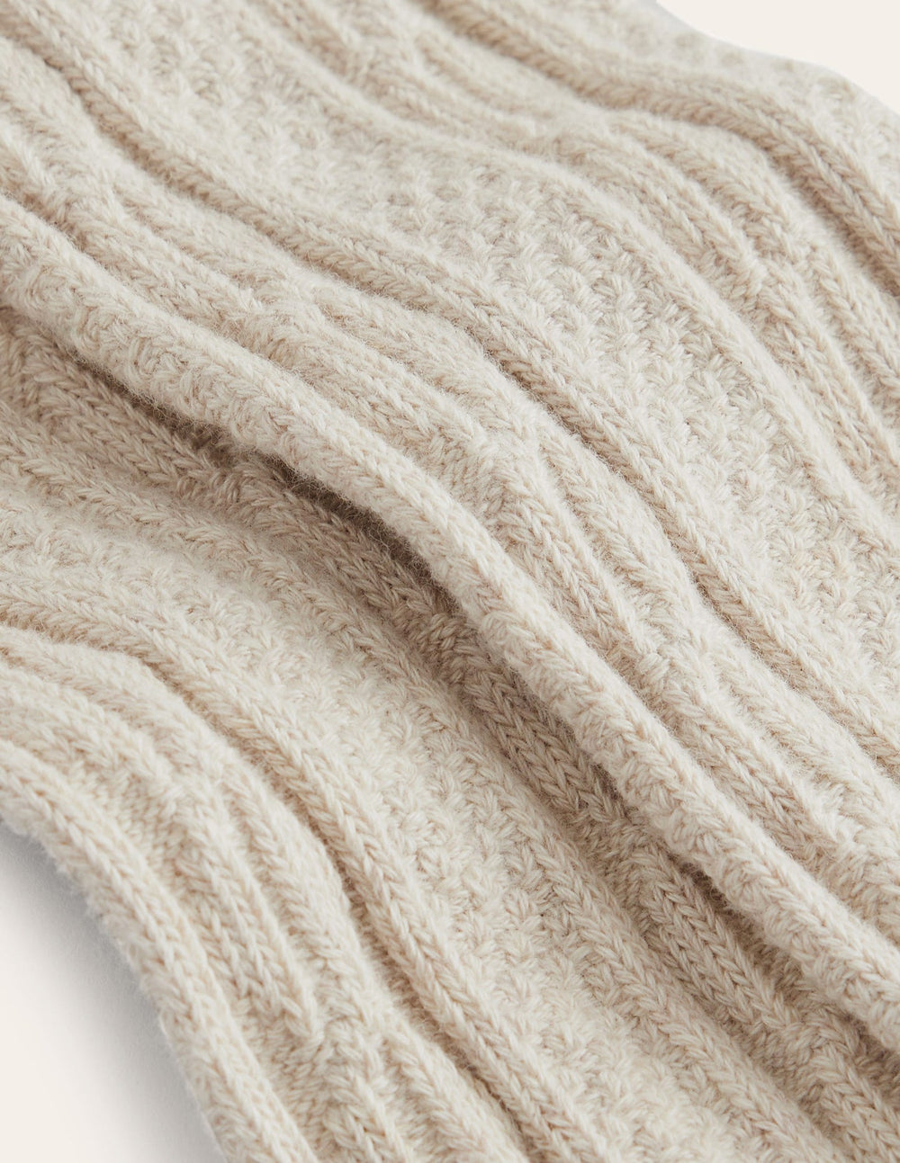 Boden Cable Footless Tights - Oatmeal Marl