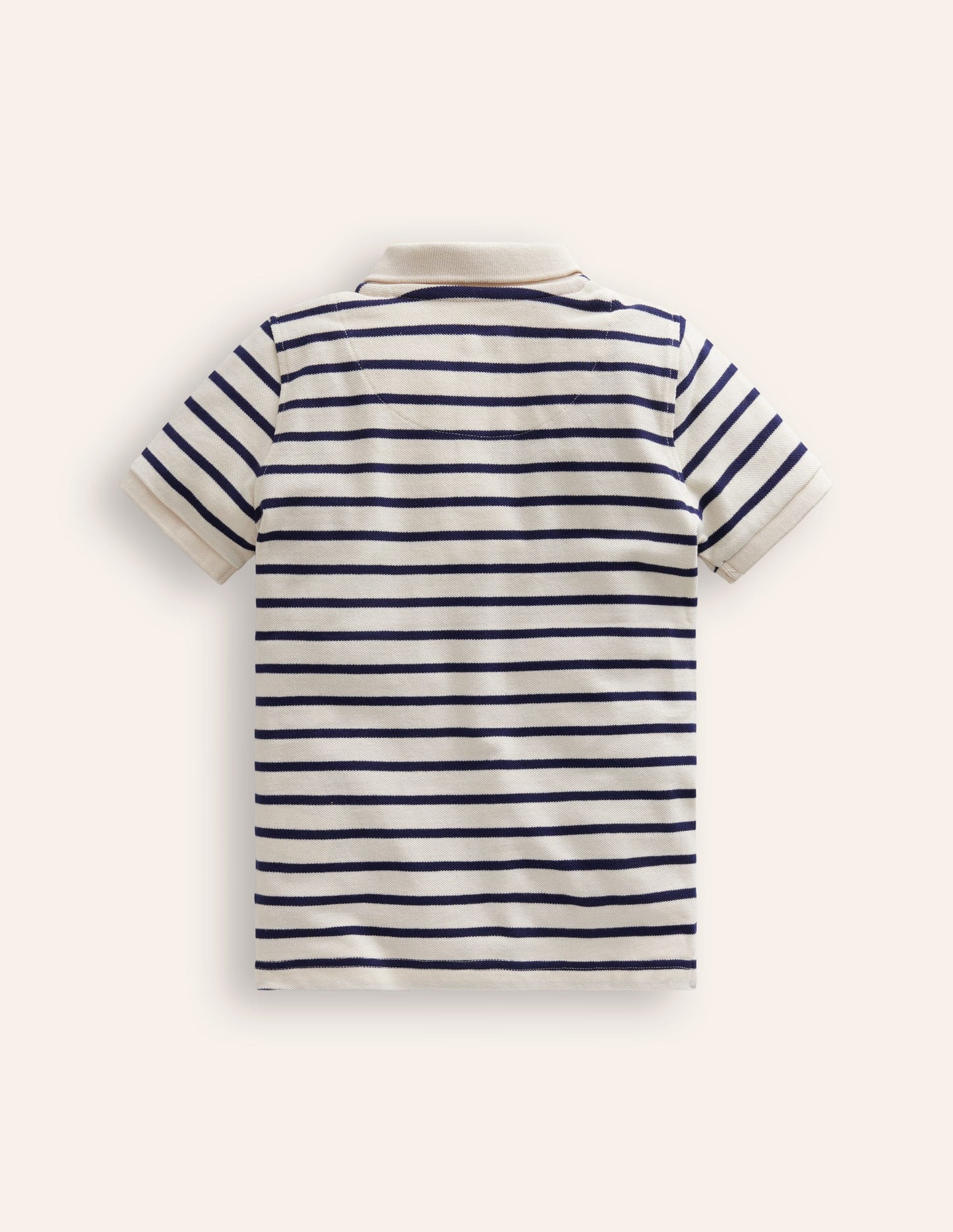 Boden Piqué Polo Shirt - Ivory/College Navy