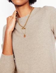 Boden Eva Cashmere V - Neck Sweater - Chinchilla Melange