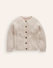 Boden Heritage Cable Cardigan - Ecru