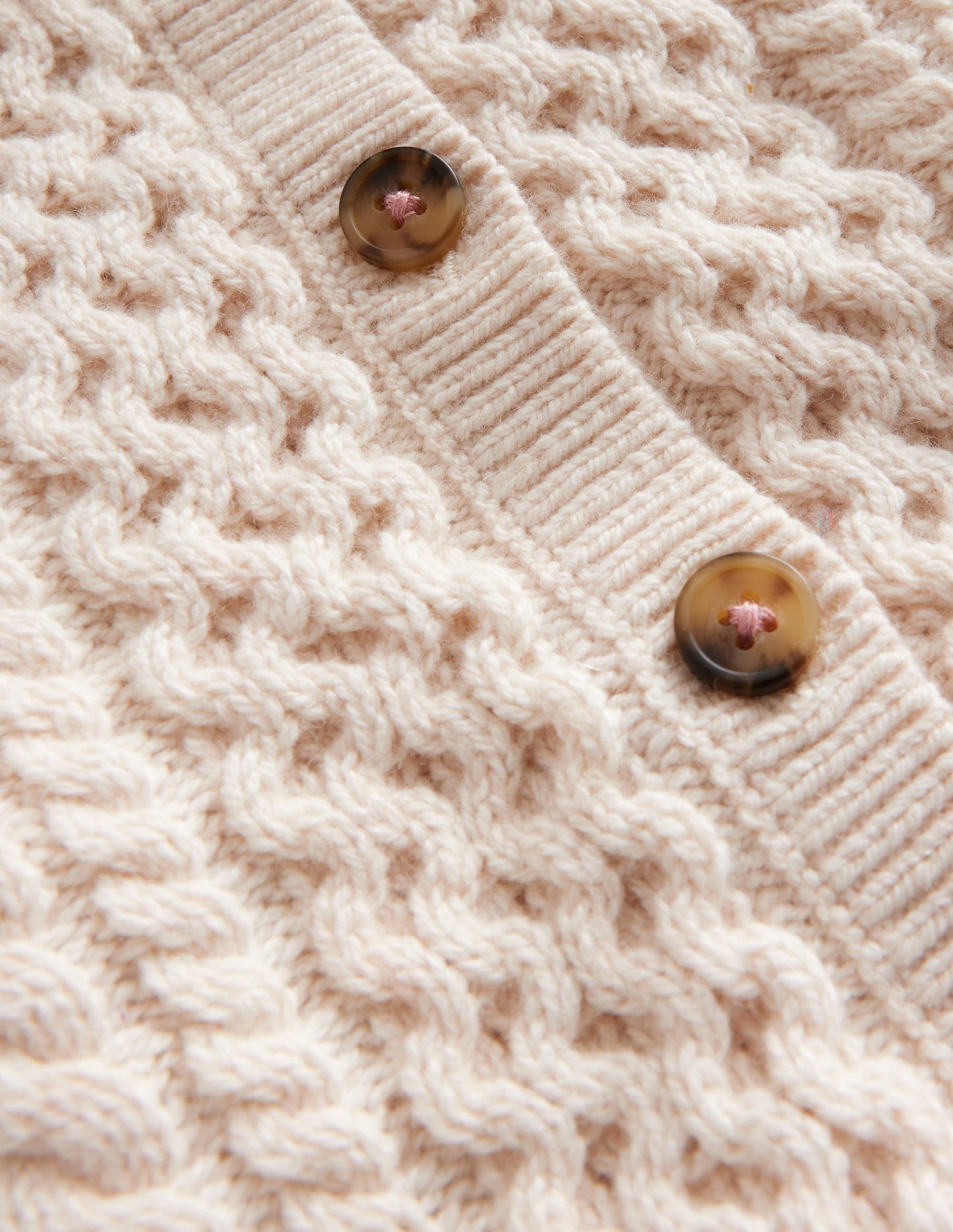 Boden Heritage Cable Cardigan - Ecru