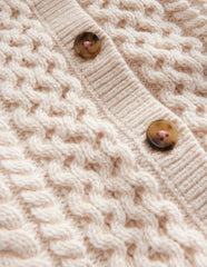 Boden Heritage Cable Cardigan - Ecru