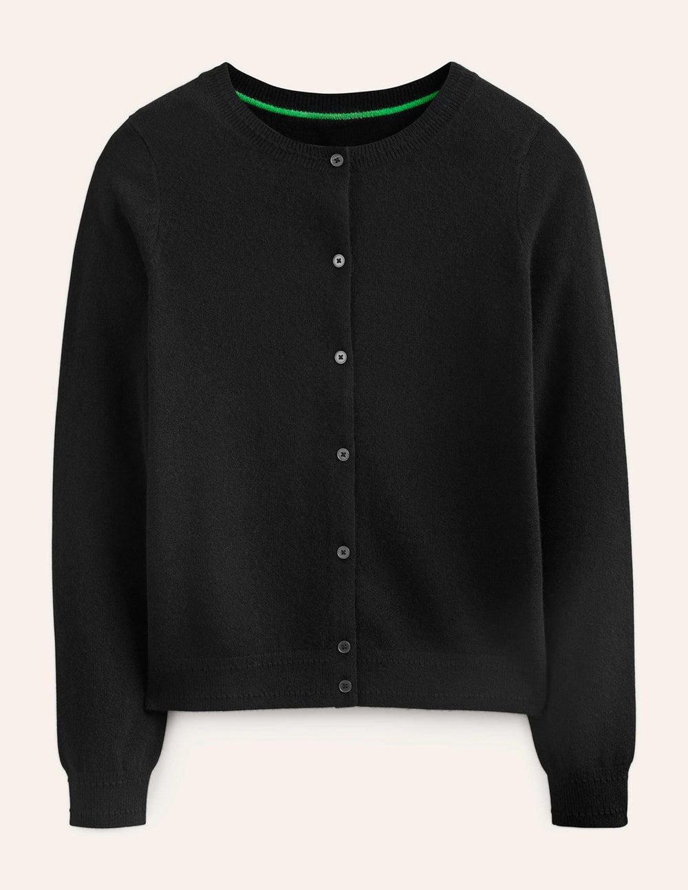 Boden Eva Cashmere Crew Cardigan - Black